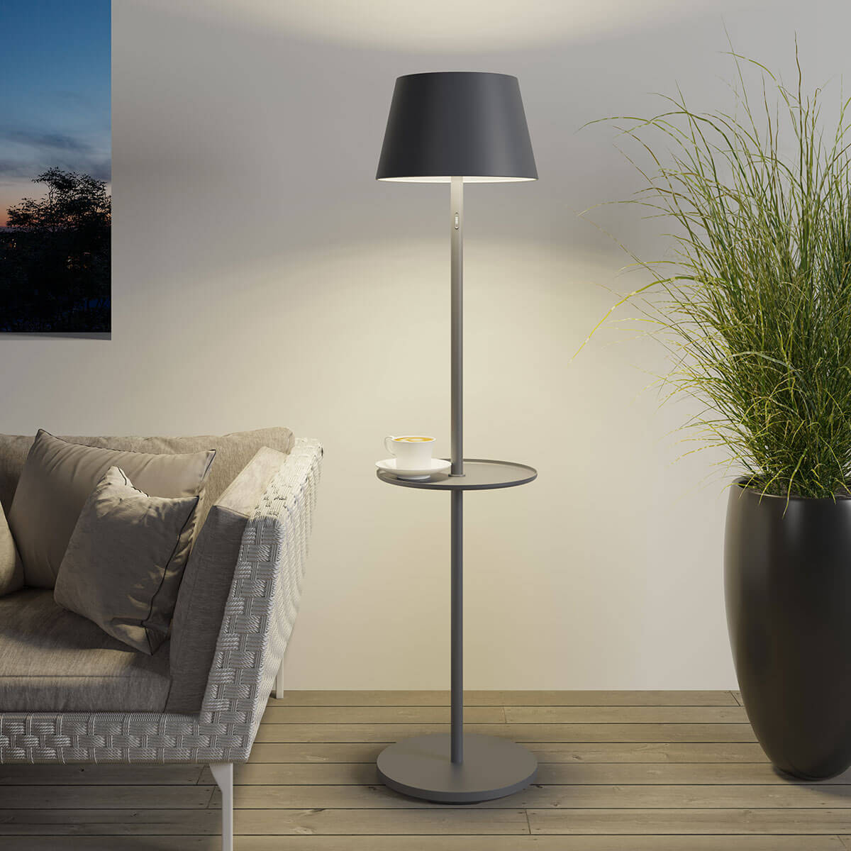 Sompex Garcon RGB LED Akkustehleuchte, anthrazit