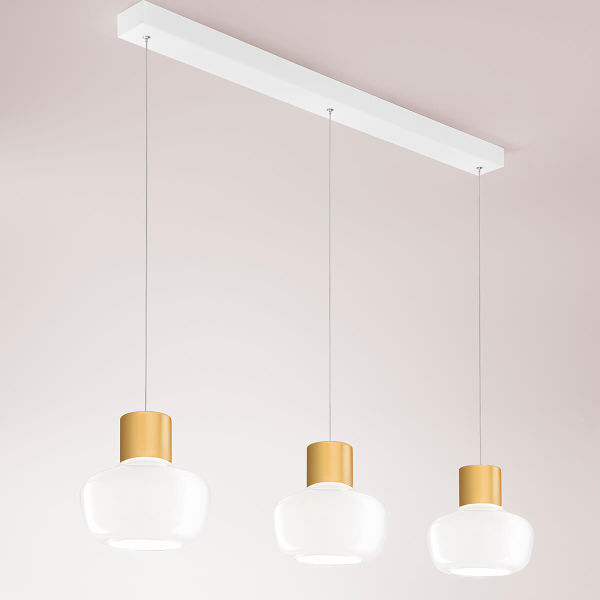 Fabas Luce Kino LED Pendelleuchte, 3-flg., weiß