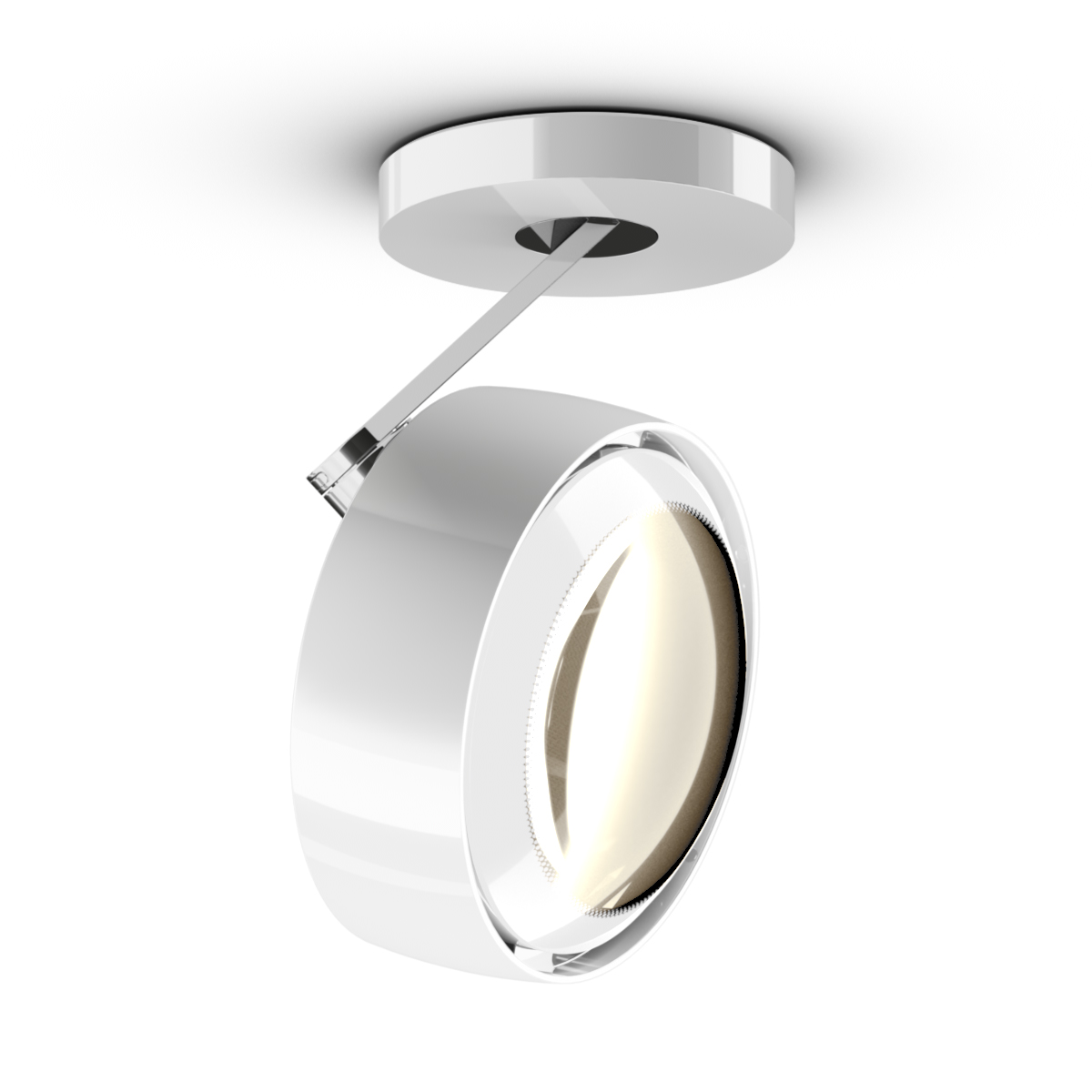 Occhio Più alto 3d Volt S80 Deckenstrahler, 2700 K, weiß glänzend / Chrom