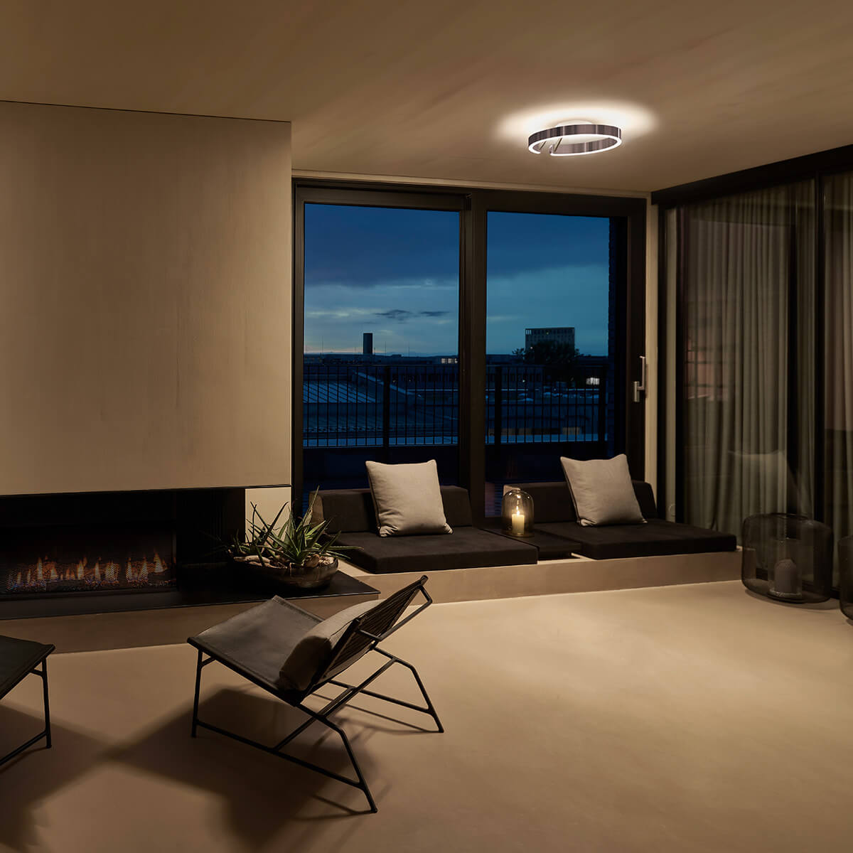 Occhio Mito aura 40 wide LED Wand- / Deckenleuchte, Base: weiß matt, phantom