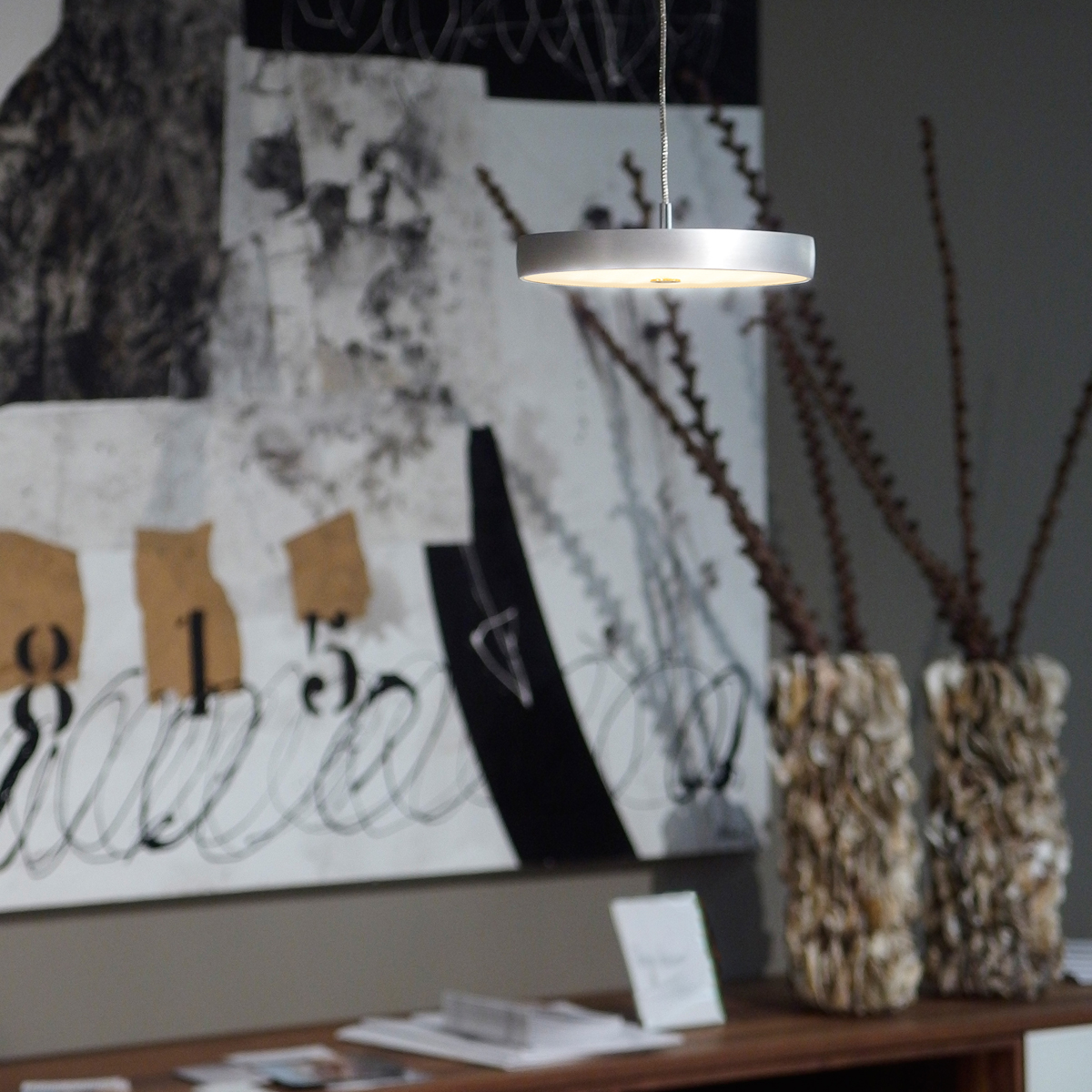 Oligo Decent LED Pendelleuchte, TW, unsichtbare Höhenverstellung, Aluminium gebürstet