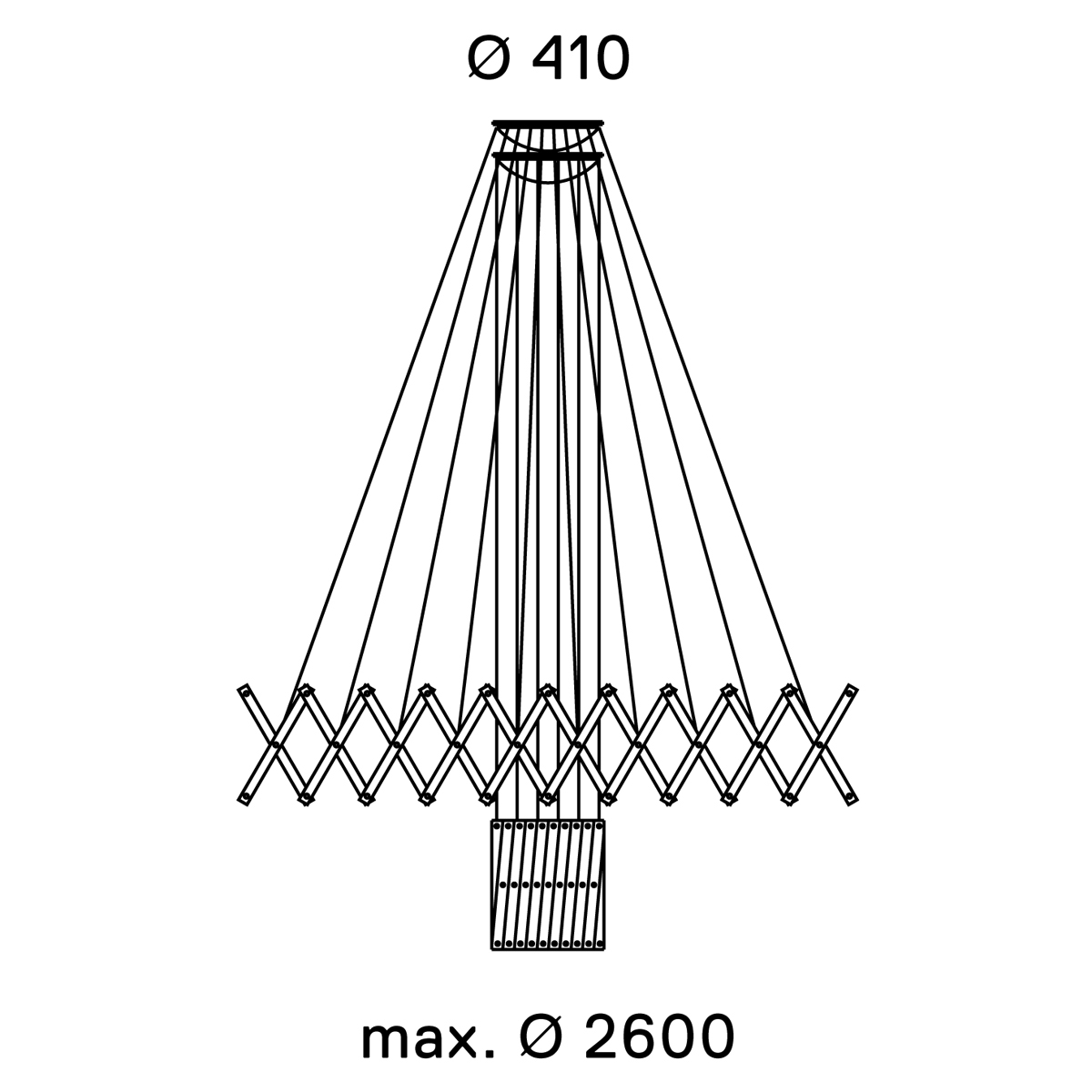 Serien.lighting Zoom XL, 2 Elemente Ø: 40–260 cm, 40-flg.