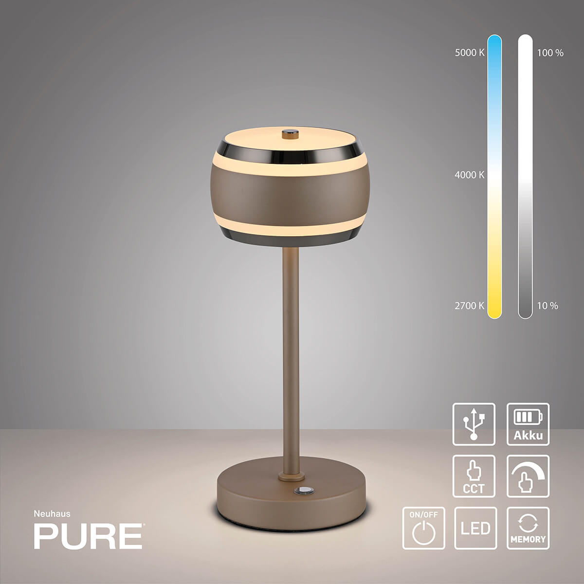PURE Falling Rings LED Akkuleuchte
