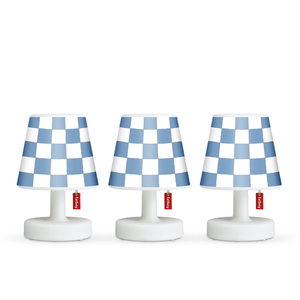 Fatboy Edison the Mini LED Akkuleuchte, 3er-Set, mit Mini Cappie Set Wave Ground, blau-weiß Edison the Mini LED Akkuleuchte, 3er-Set, mit Mini Cappie Set Wave Ground