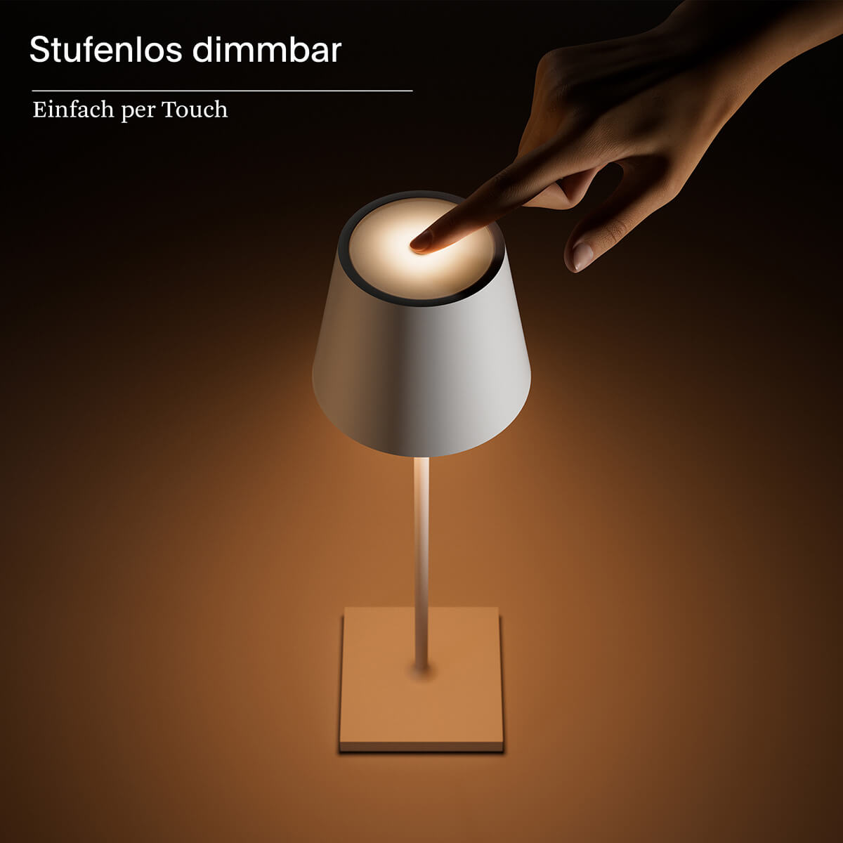 Sigor Nuindie LED Akkuleuchte, Flex-Mood, schneeweiß, Touchdimmer