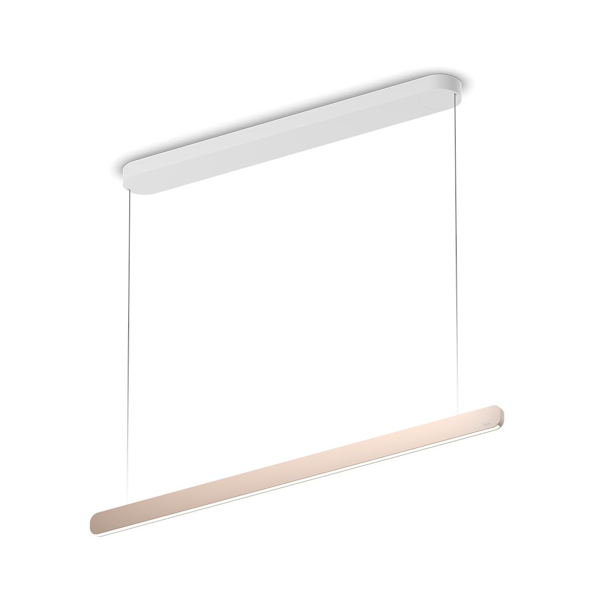 Occhio Mito volo 100 var up wide LED Pendelleuchte, Baldachin: weiß, Schirm: Gold matt