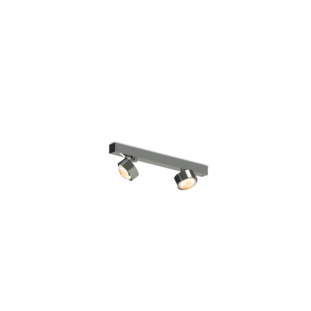 Top Light Puk Choice Move Deckenleuchte, 45 cm, Chrom, mit Linsen klar