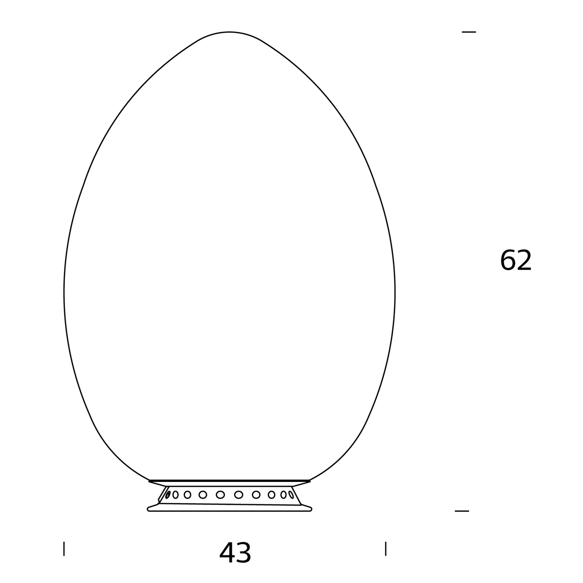 Fontana Arte Uovo Tischleuchte, Höhe: 62 cm