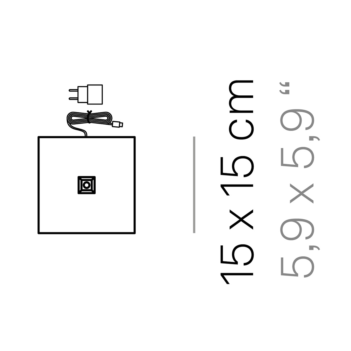 Zafferano AiLati Kontaktladestation für Poldina L Pro, Maßzeichnung