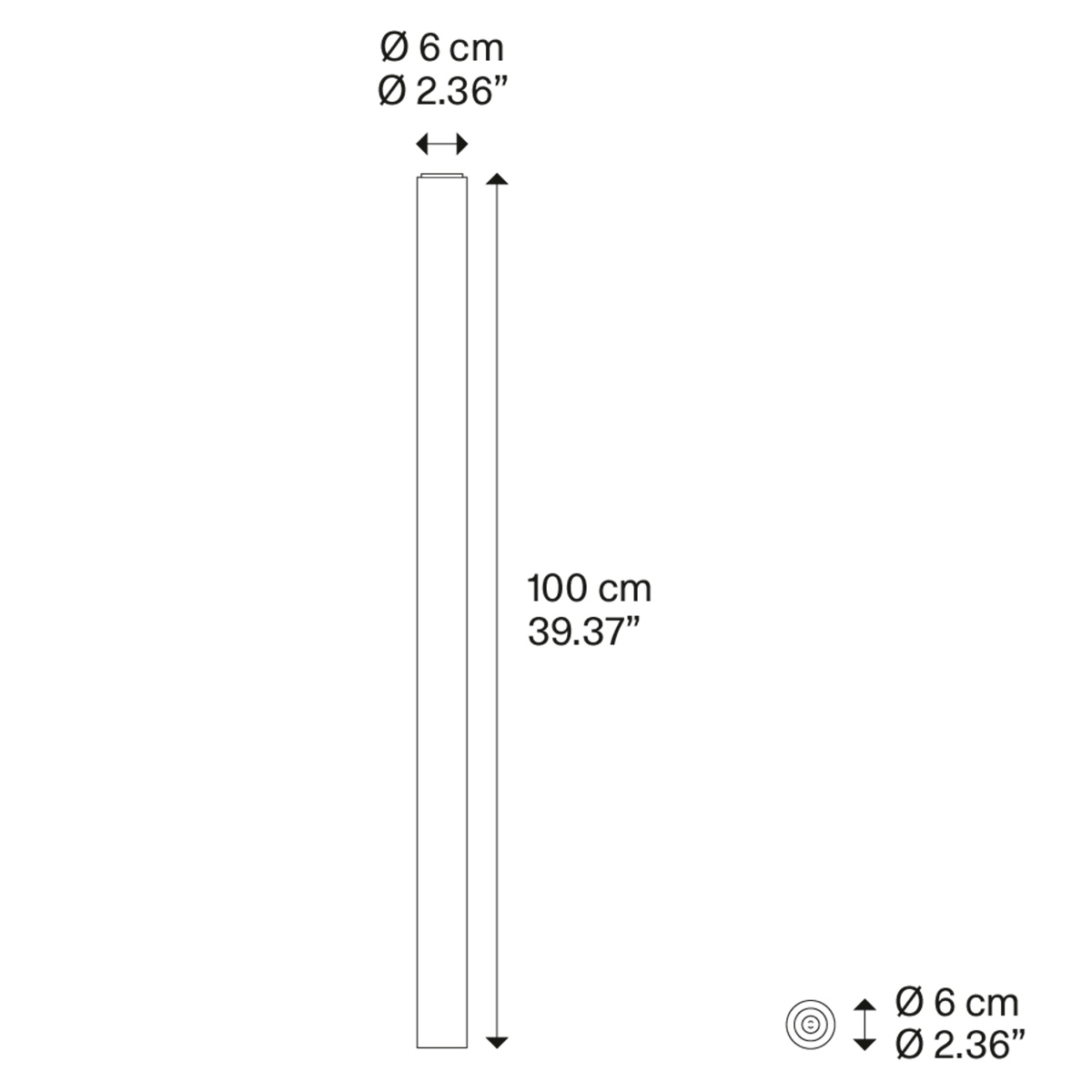 Lodes A-Tube Deckenleuchte, Höhe: 100 cm, Abmessungen