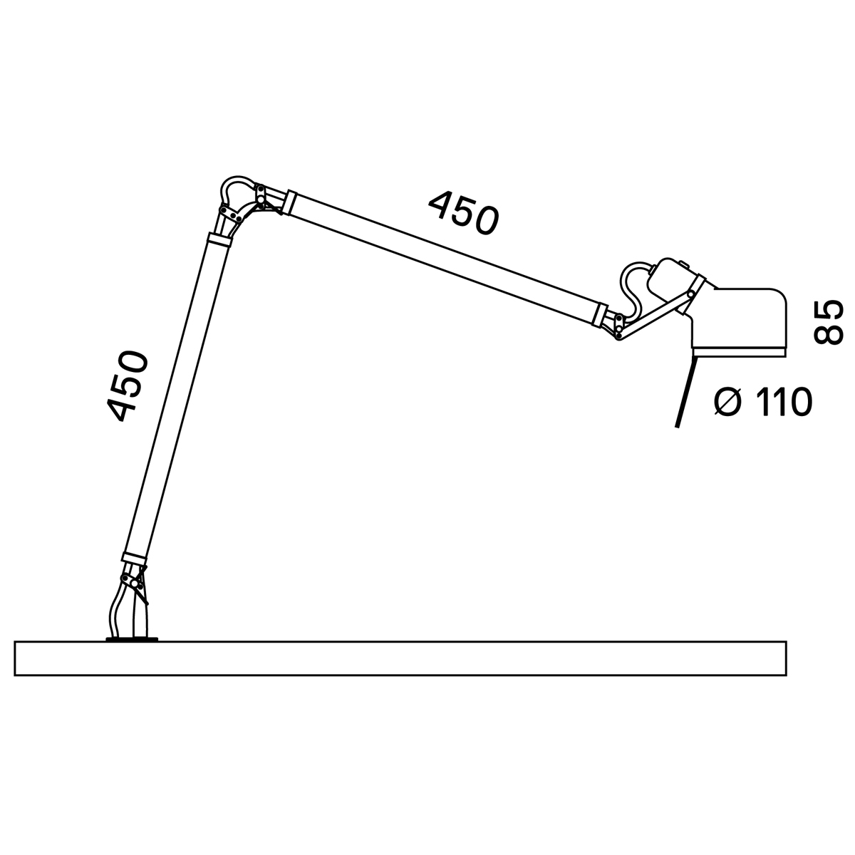 Serien.lighting Job Table LED Tischleuchte, mit Einbauadapter