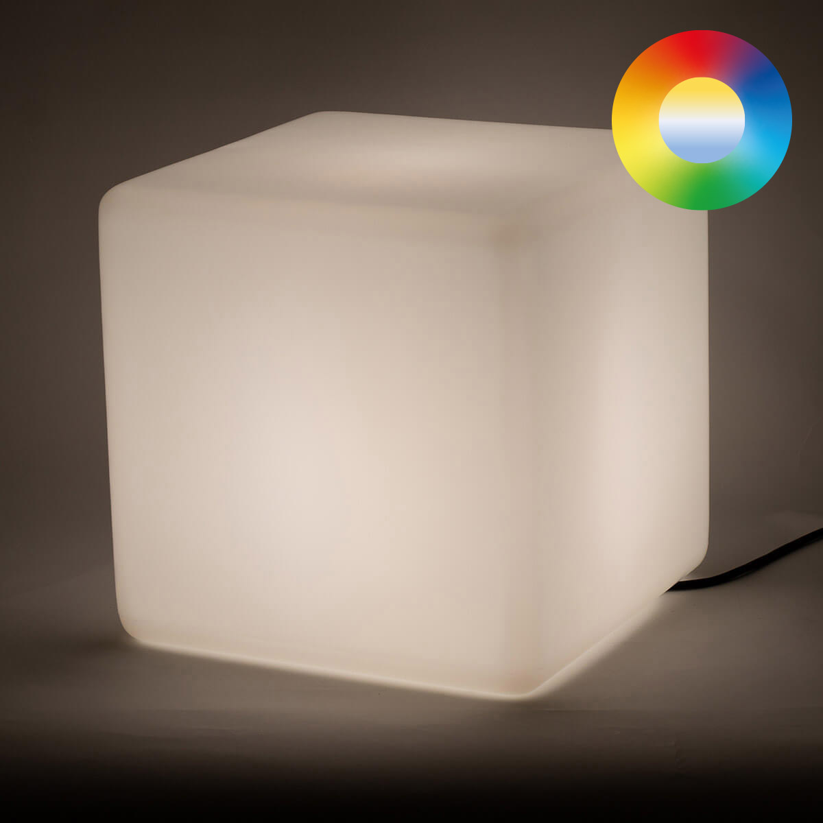 Epstein-Design Würfel RGBCCT-LED Außenleuchte mit ZigBee, 35 cm, weiß