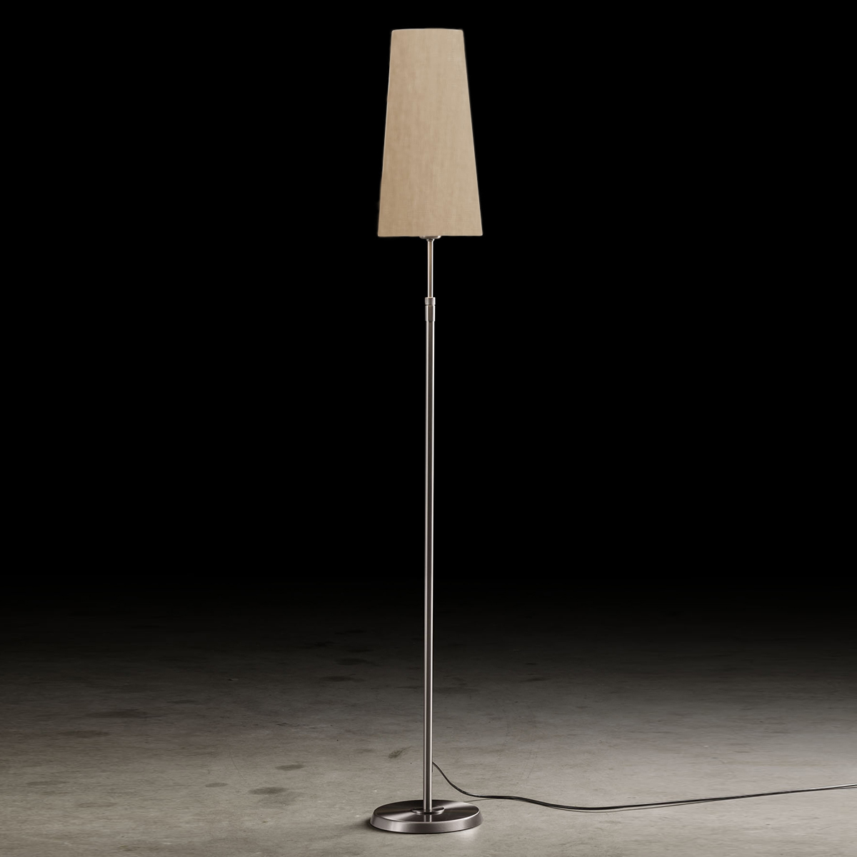 Holtkötter 6354 Stehleuchte, schmal, Nickel matt, Chintz Sand