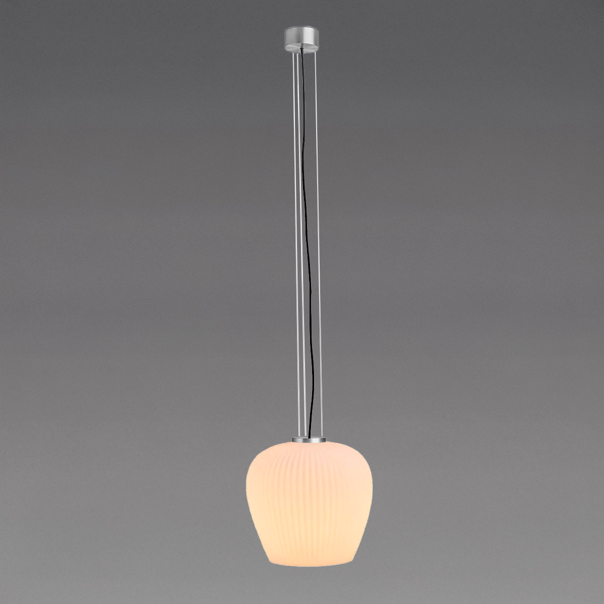 Holtkötter Liv Pendelleuchte, Aluminium matt / Opalglas in Plissee-Optik