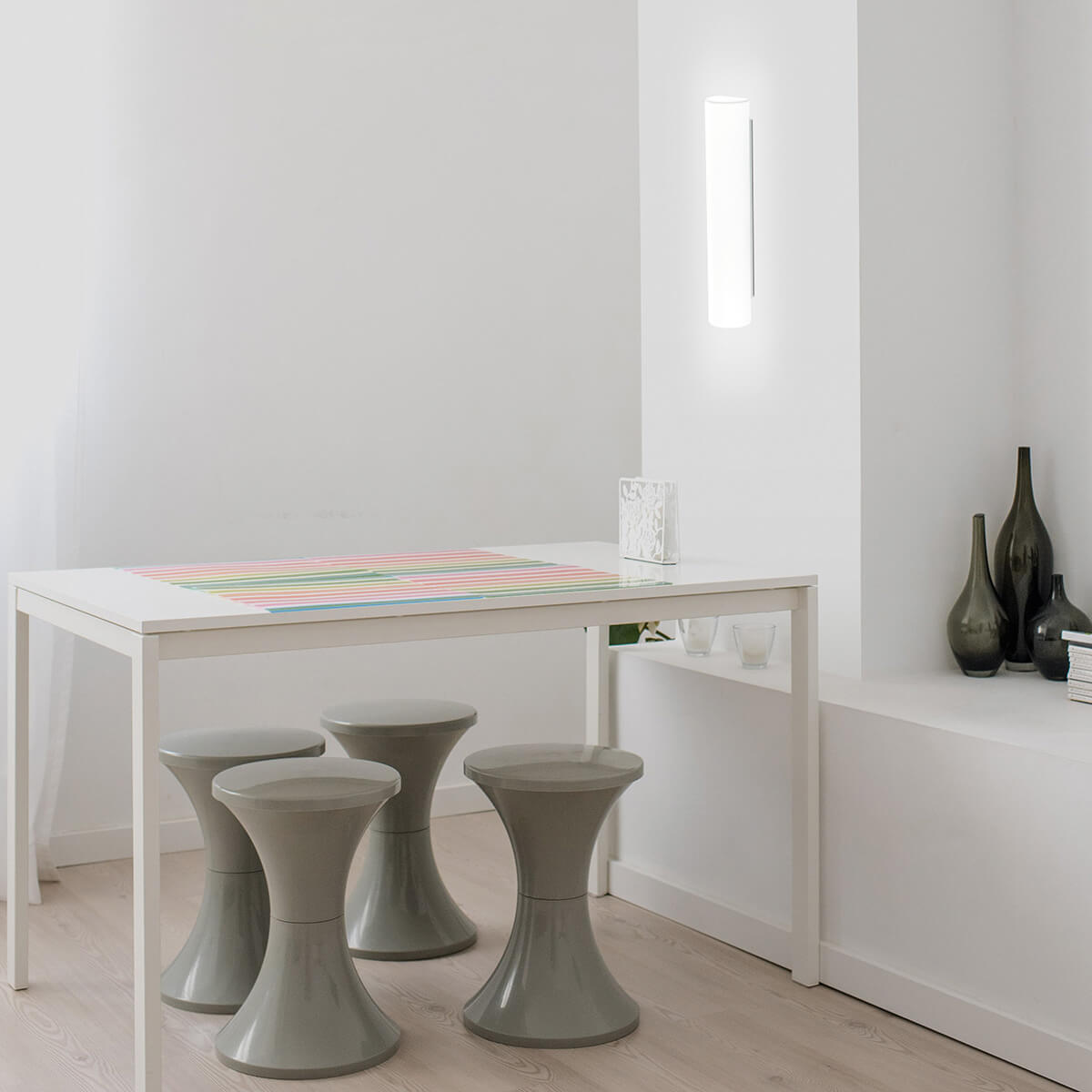 Peill+Putzler Neptun LED Wandleuchte, Höhe: 50 cm, Opalglas