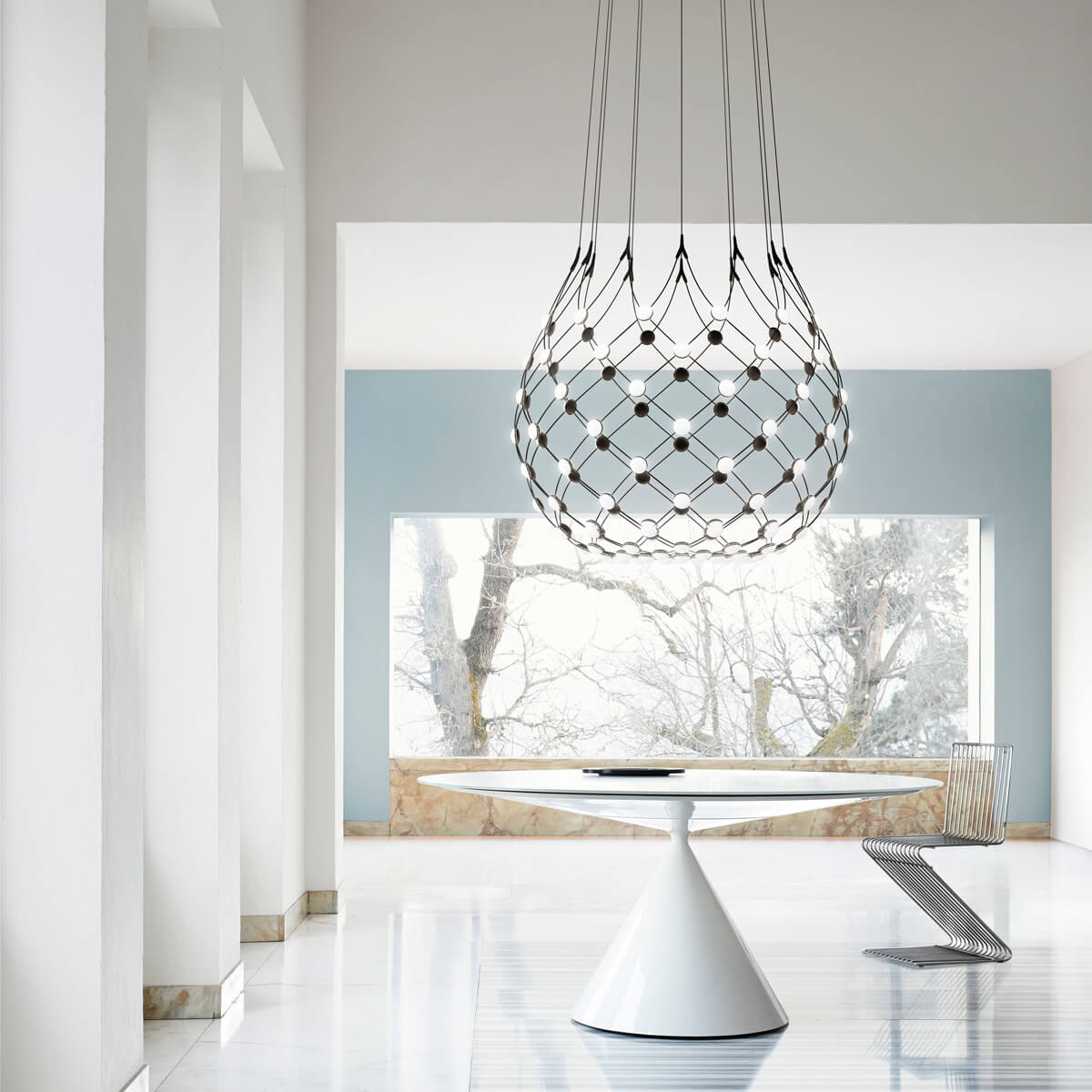 Luceplan Mesh LED Sospensione, Ø: 80 cm