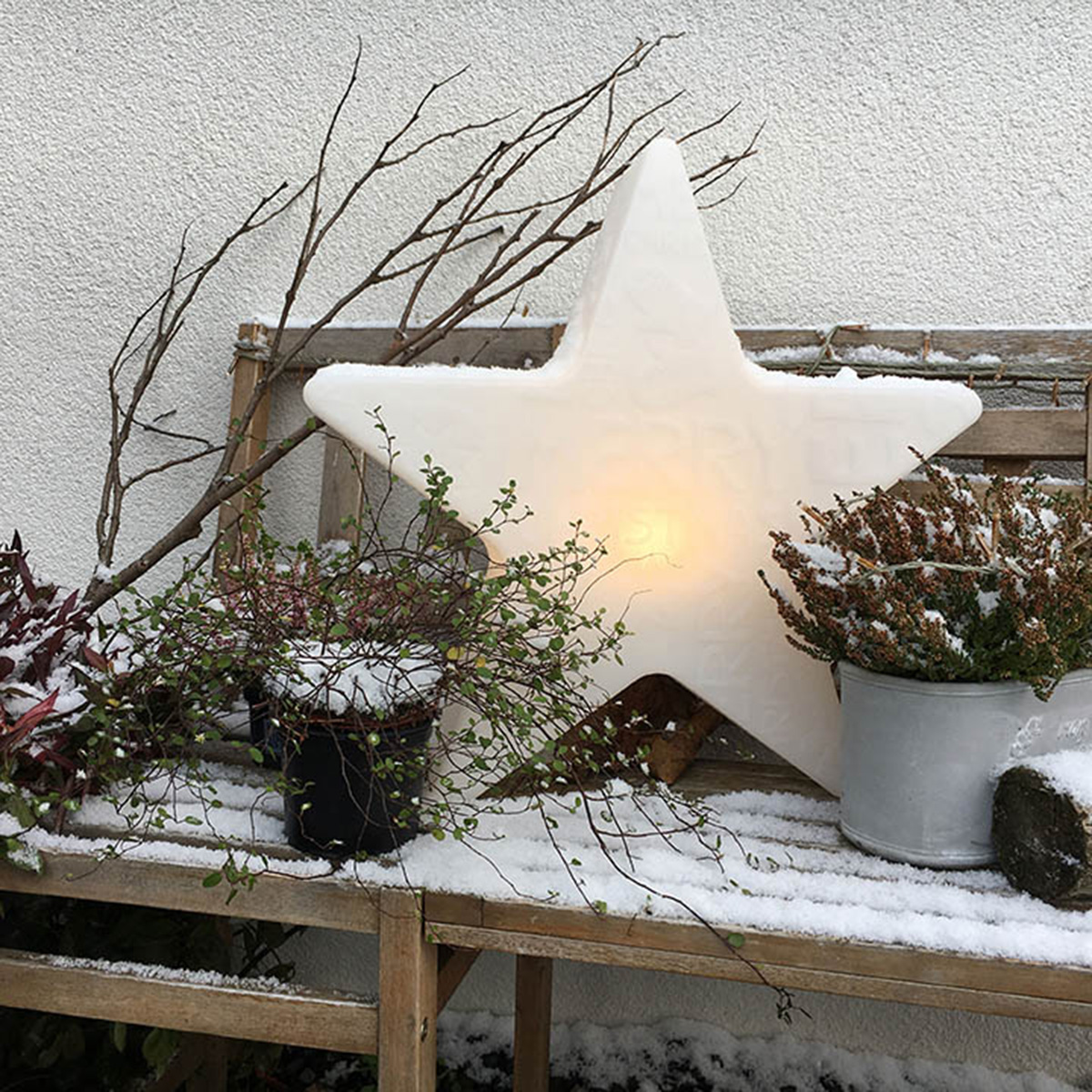 8 seasons design Shining Star Merry Christmas Dekoleuchte, Höhe: 54 cm, weiß
