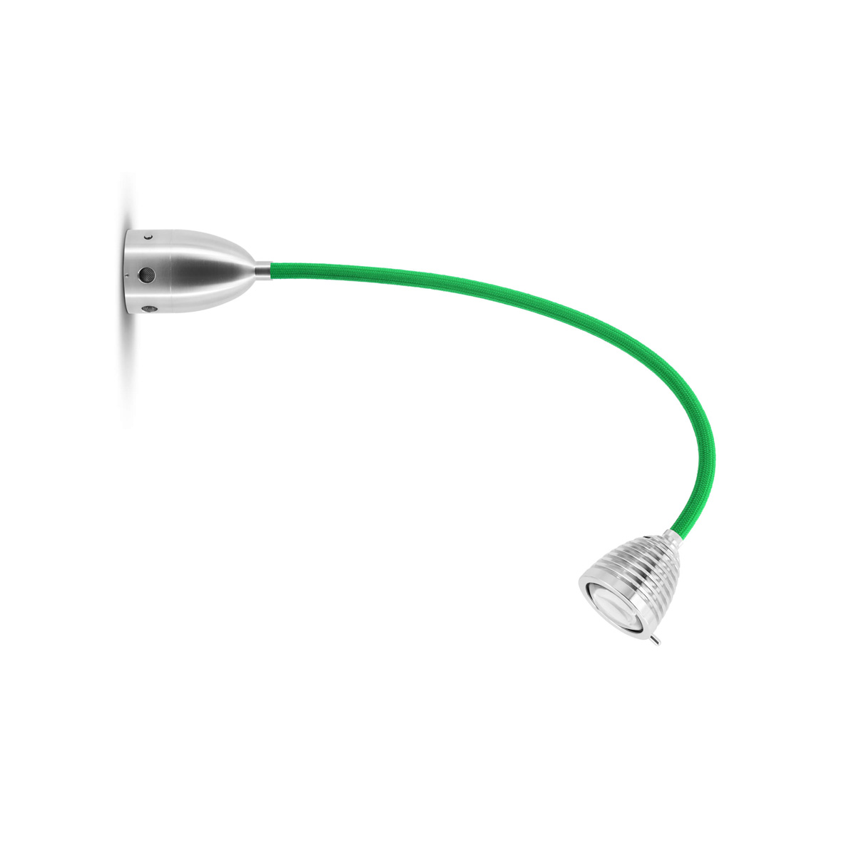 Less'n'more Athene LED Wand- / Deckenstrahler, Flexwelle: lang, Textil grün