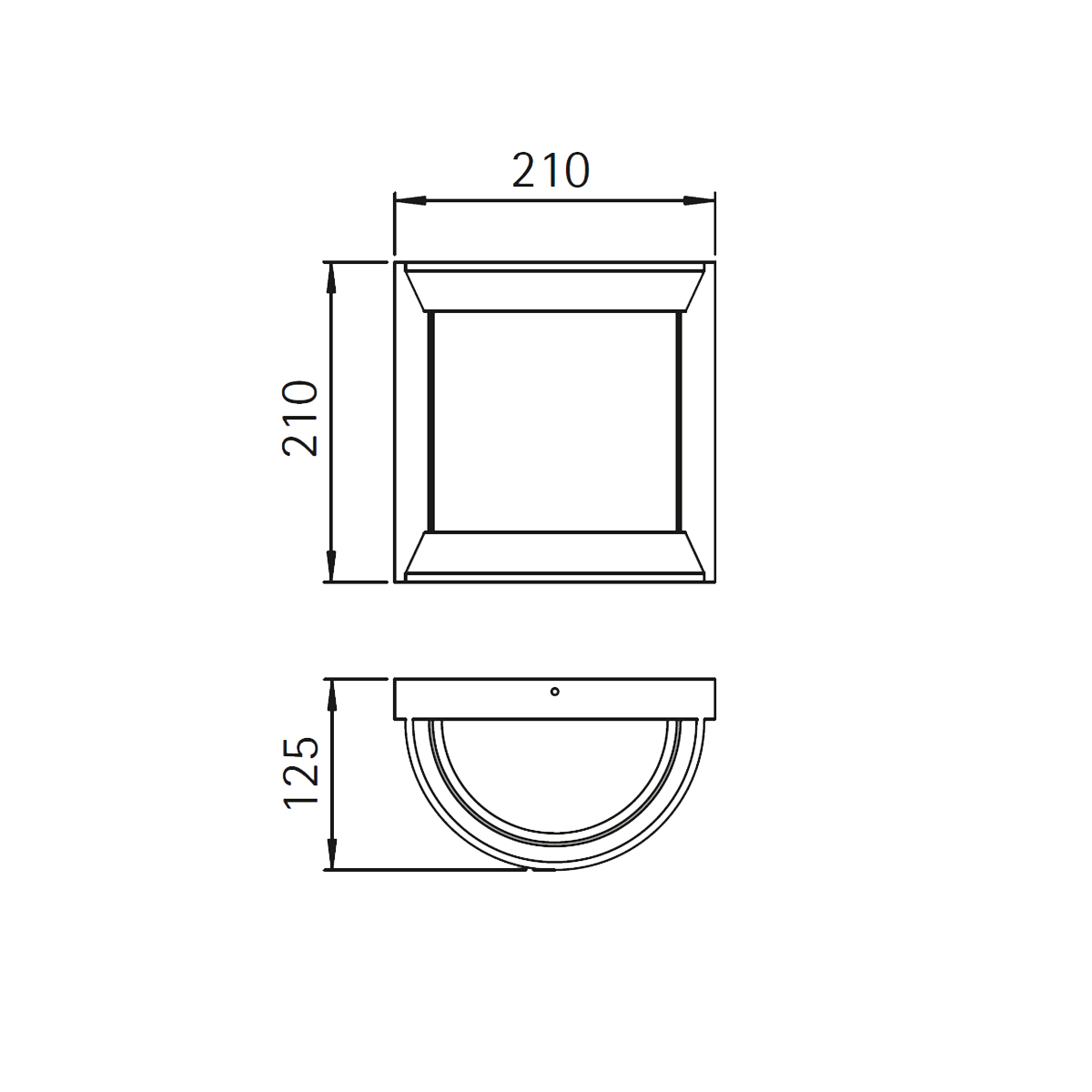 Albert 6388 Wand- / Deckenleuchte LED, Maßzeichnung