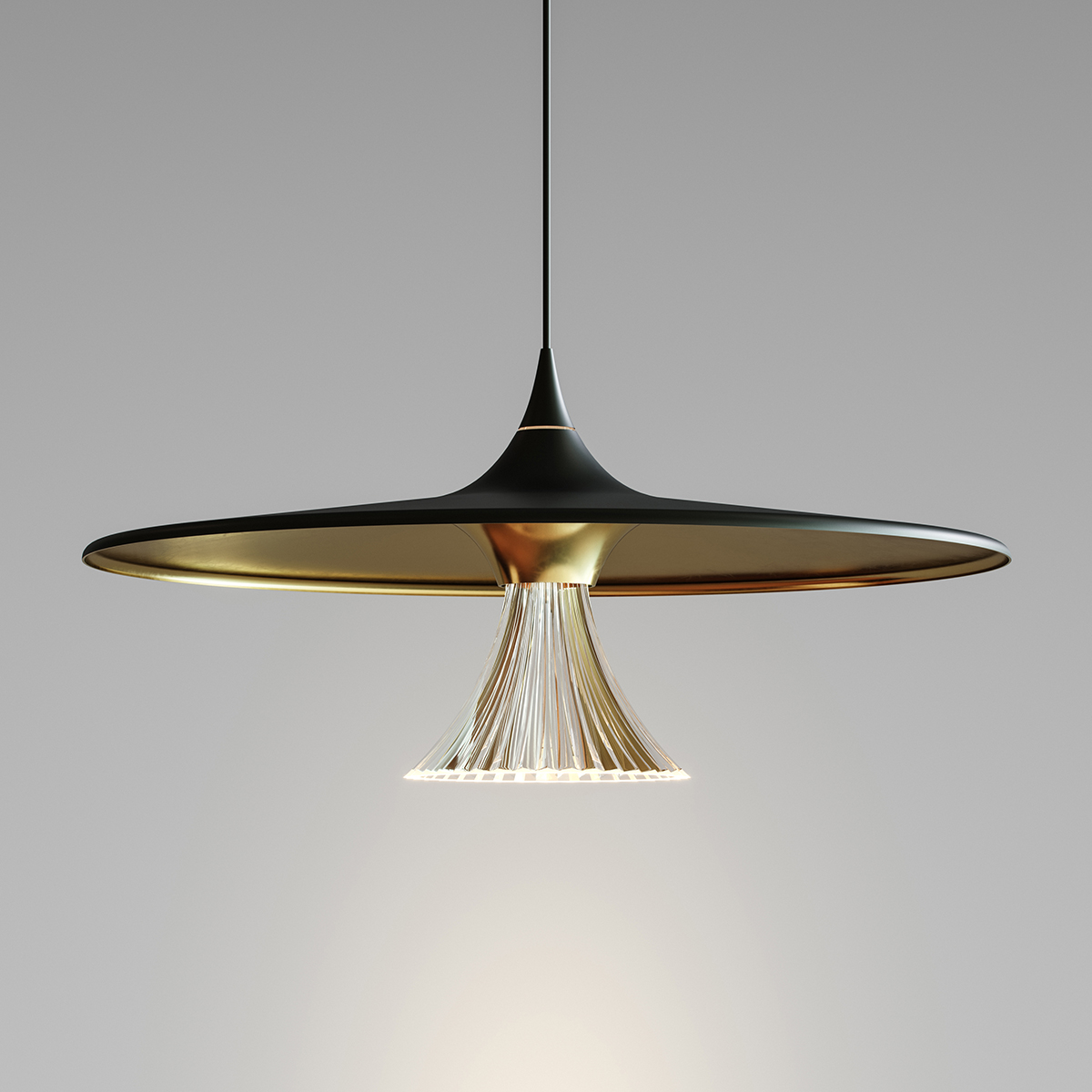 Artemide Ipno LED Sospensione, schwarz / Gold