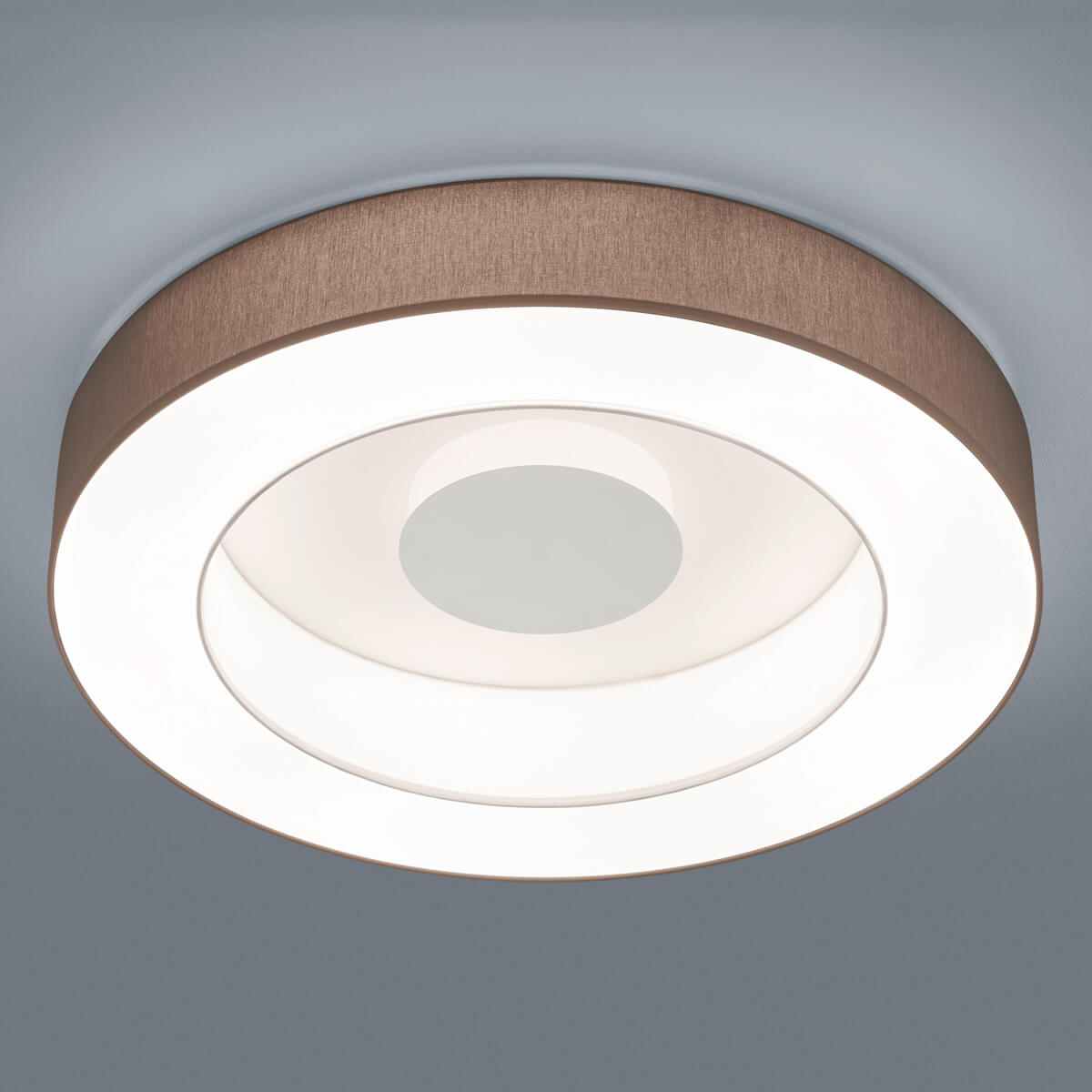 Helestra Lomo LED Deckenleuchte, Ø: 65 cm mit Casambi-Modul, Schirm: Chintz mocca