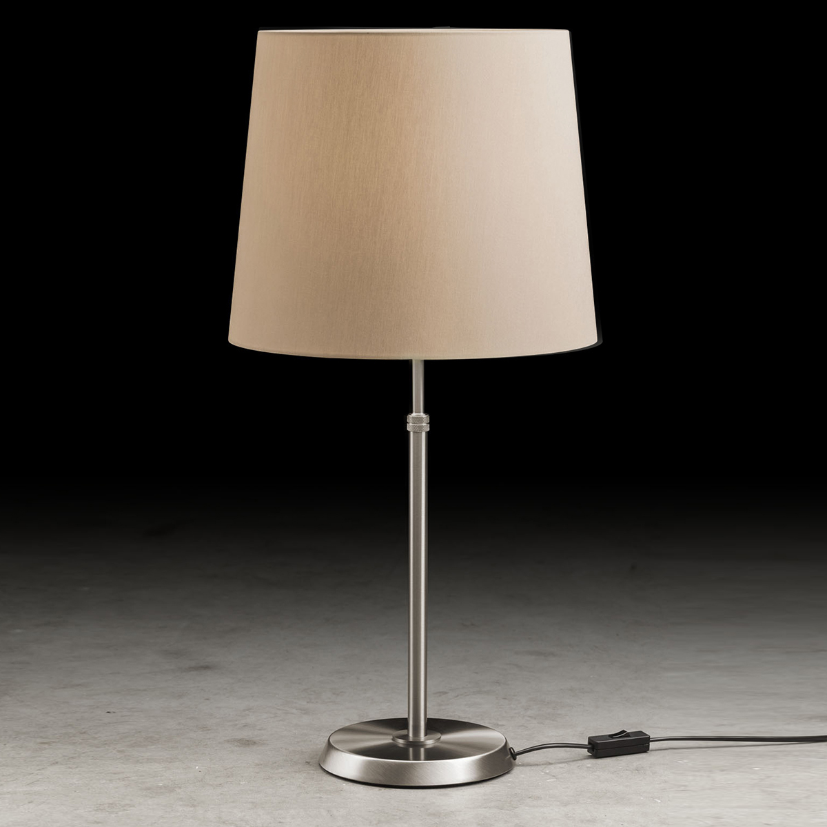 Holtkötter 6263 Tischleuchte, breit, Nickel matt, Chintz Sand