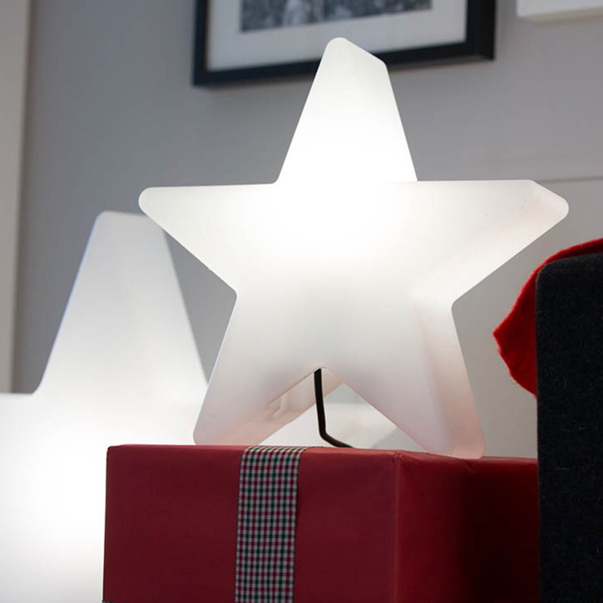 8 seasons design Shining Star Dekoleuchte 40 und 60 cm, 2er-Set, weiß