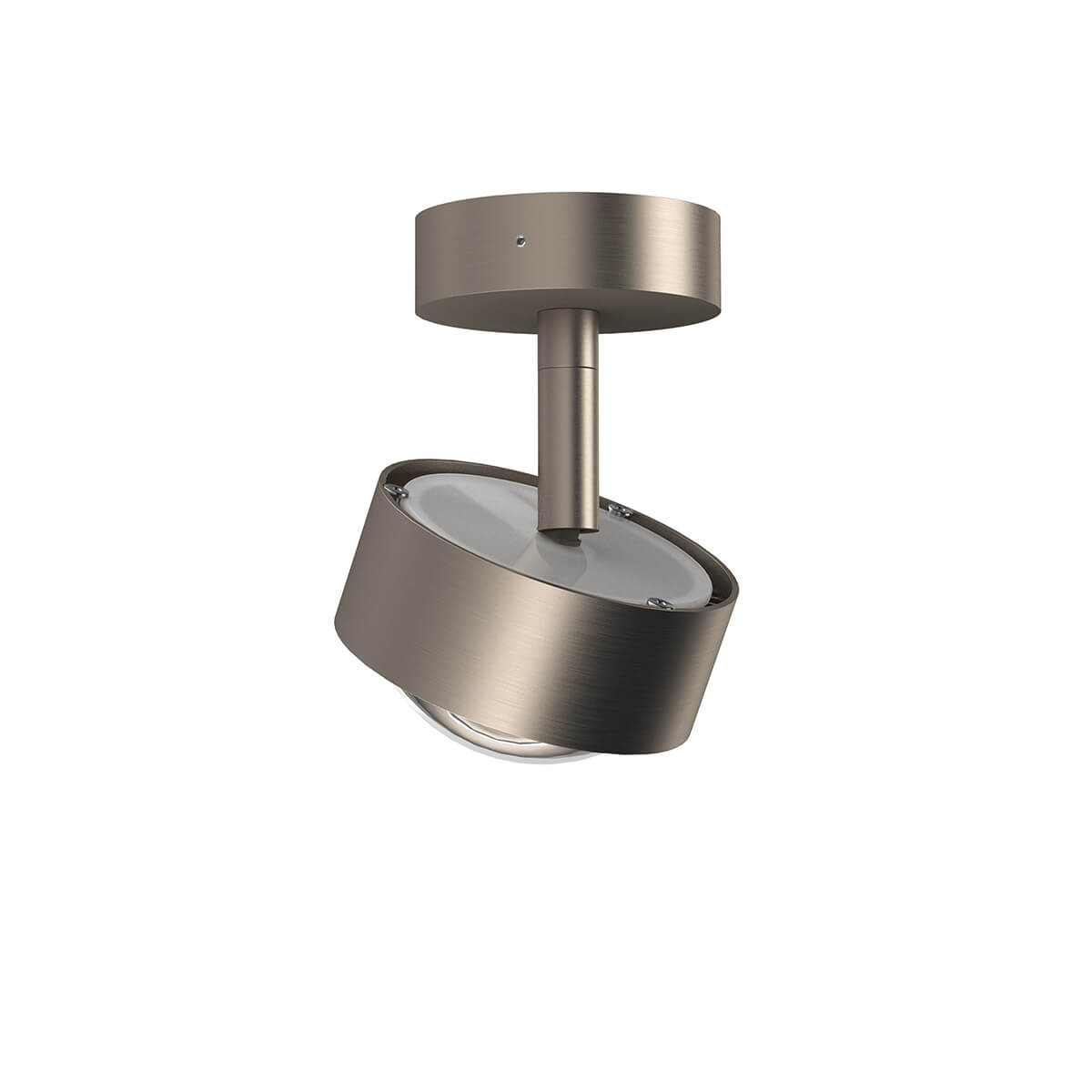 Top Light Puk Mini Turn Up & Down LED Deckenleuchte, Gehäuse, Nickel matt, mit Linse klar (nicht inbegriffen)
