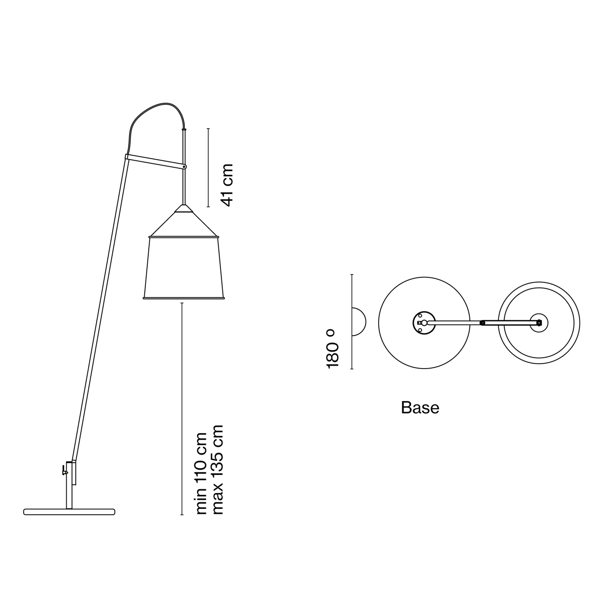 Marset Jaima P207+43 IP65 LED Stehleuchte, Verstellmöglichkeiten
