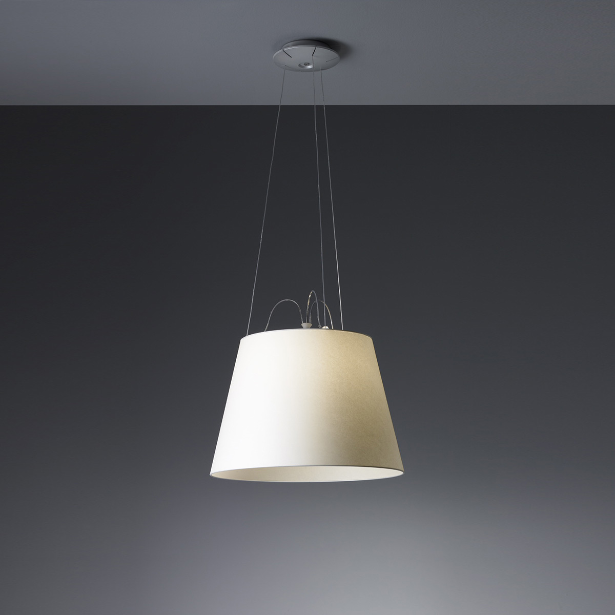 Artemide Tolomeo Mega Sospensione, Alu, Schirm: Pergament Ø: 42 cm