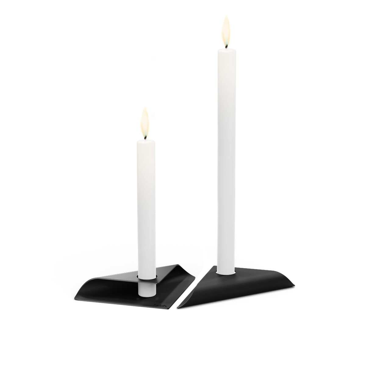 Höfats Square Candle Kerzenhalter, 2 Stück, schwarz, mit Kerzen (nicht inbegriffen)