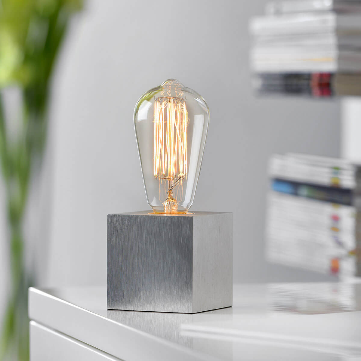 Sompex Cubic Tischleuchte, Aluminium (Leuchtmittel nicht im Lieferumfang enthalten)