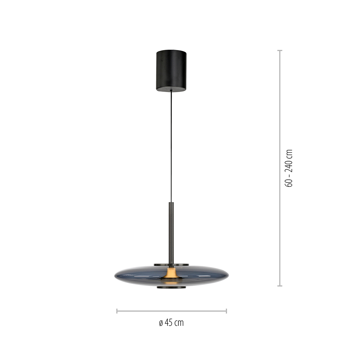 Neuhaus PURE E-Vitrum LED Pendelleuchte, Maßzeichnung