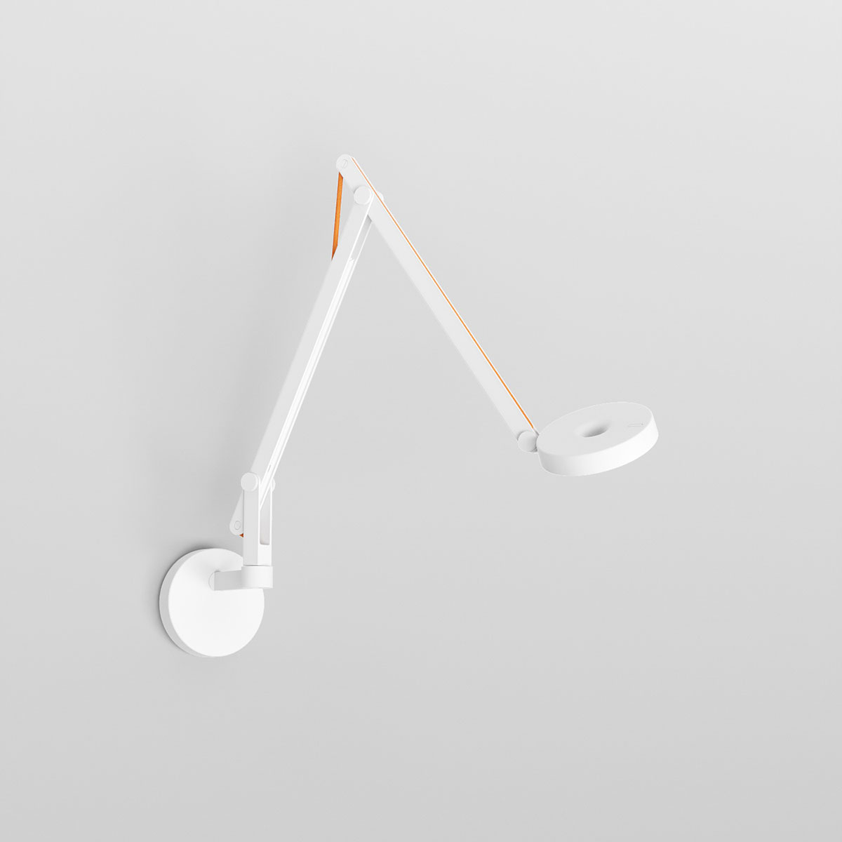 Rotaliana String W2 Mini Dim-To-Warm LED Wandleuchte, weiß matt, Textilkabel: orange