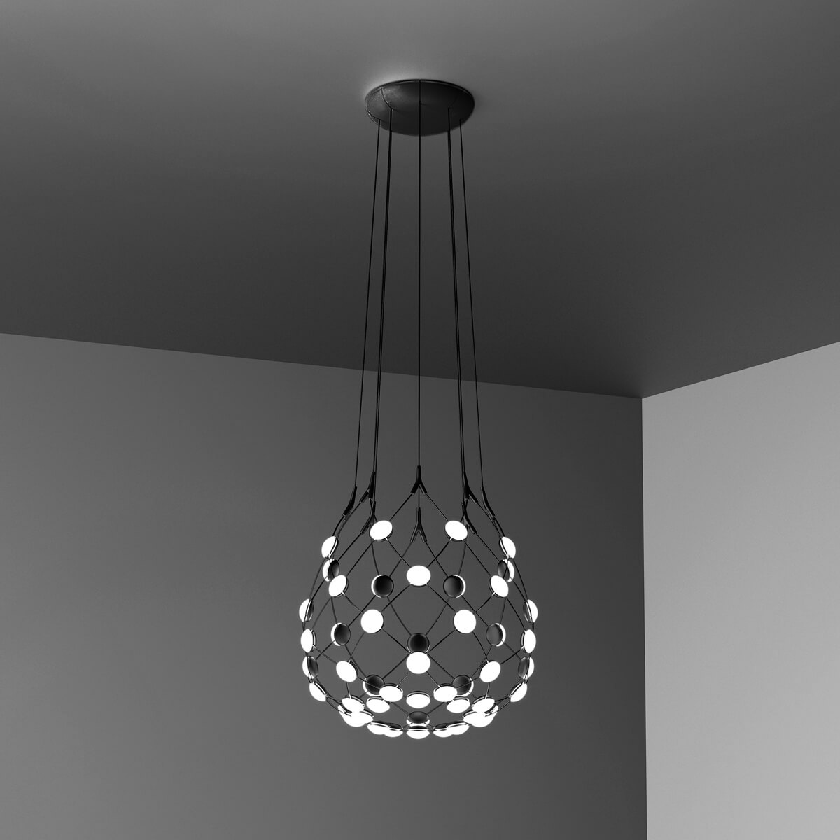 Luceplan Mesh LED Sospensione, Ø: 55 cm