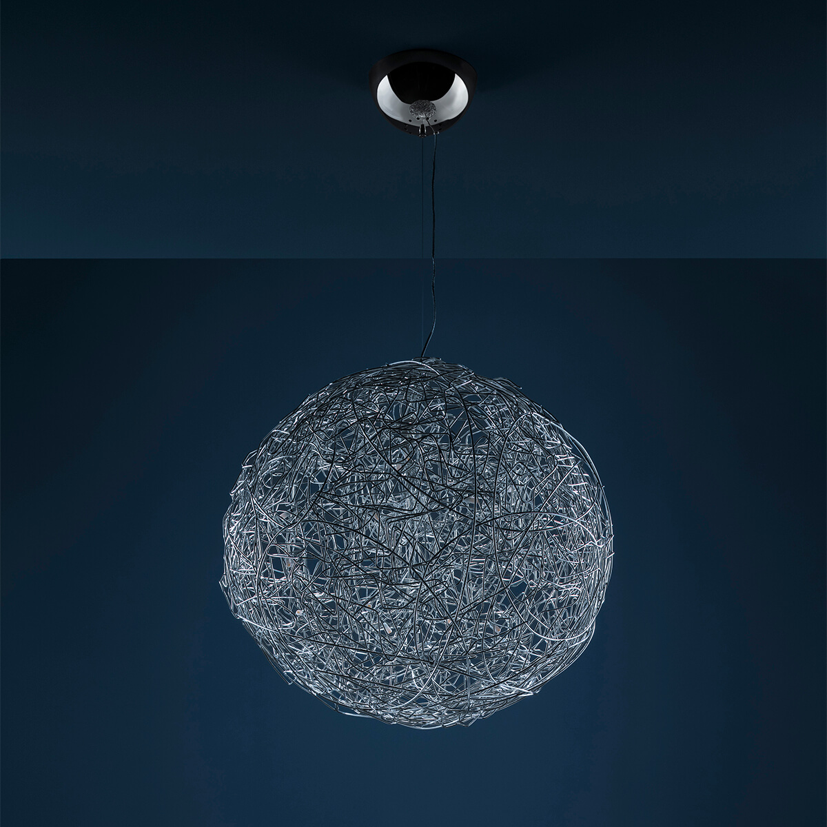 Catellani & Smith Fil de Fer Pendelleuchte, Ø: 50 cm, Aluminium (ausgeschaltet) (Foto: Nava-Rapacchietta)