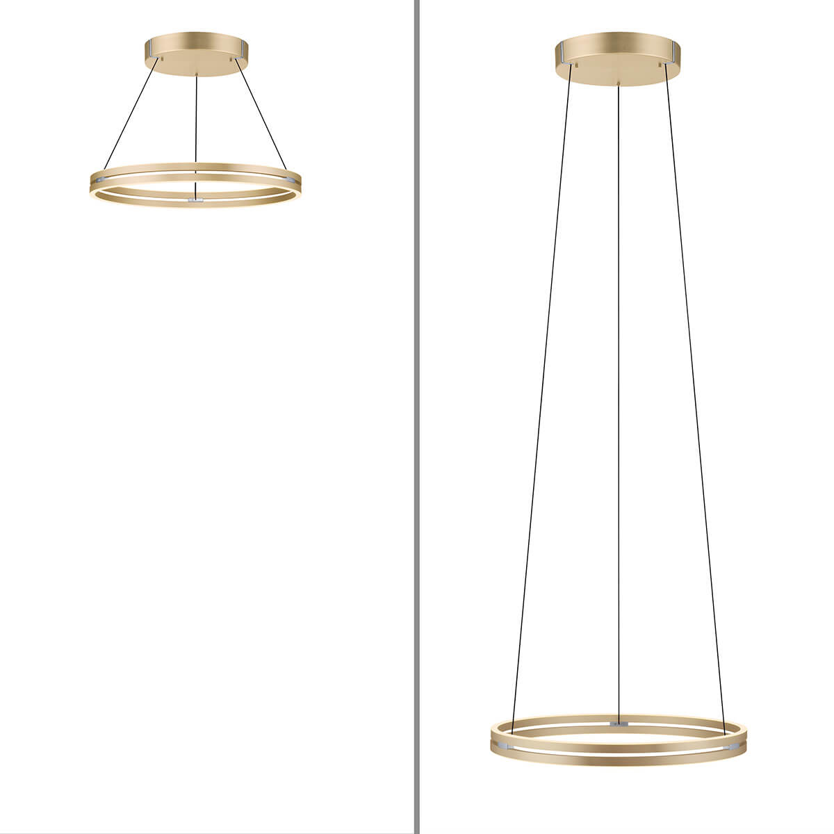 Neuhaus PURE E-Loop LED Pendelleuchte, Messing matt, höhenverstellbar von 40 bis 350 cm