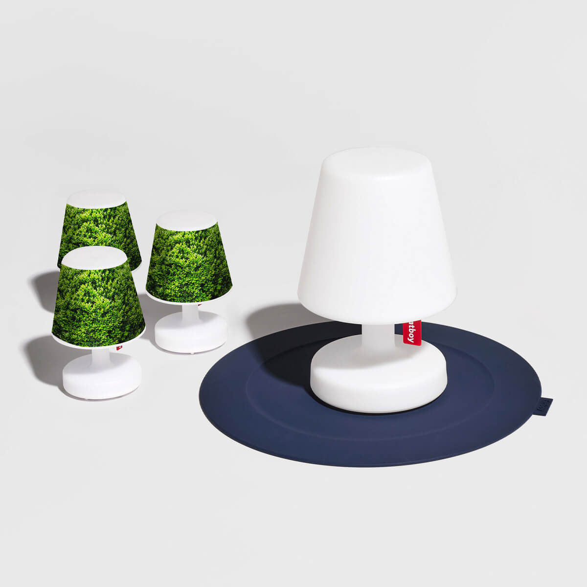 Fatboy Edison the Mini LED Akkuleuchte, 3er-Set, mit Mini Cappie Set Buxus, grün