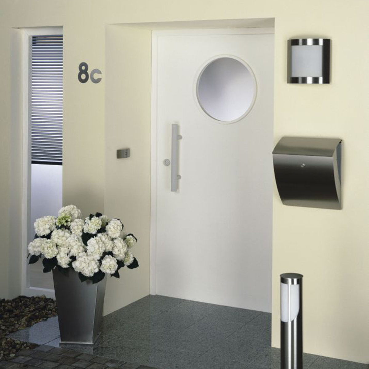 Albert Leuchten 690785 Briefkasten mit Zeitungsfach, Edelstahl