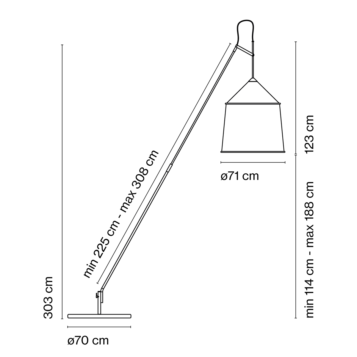 Marset Jaima P307+71 IP65 LED Stehleuchte, mit Sockel