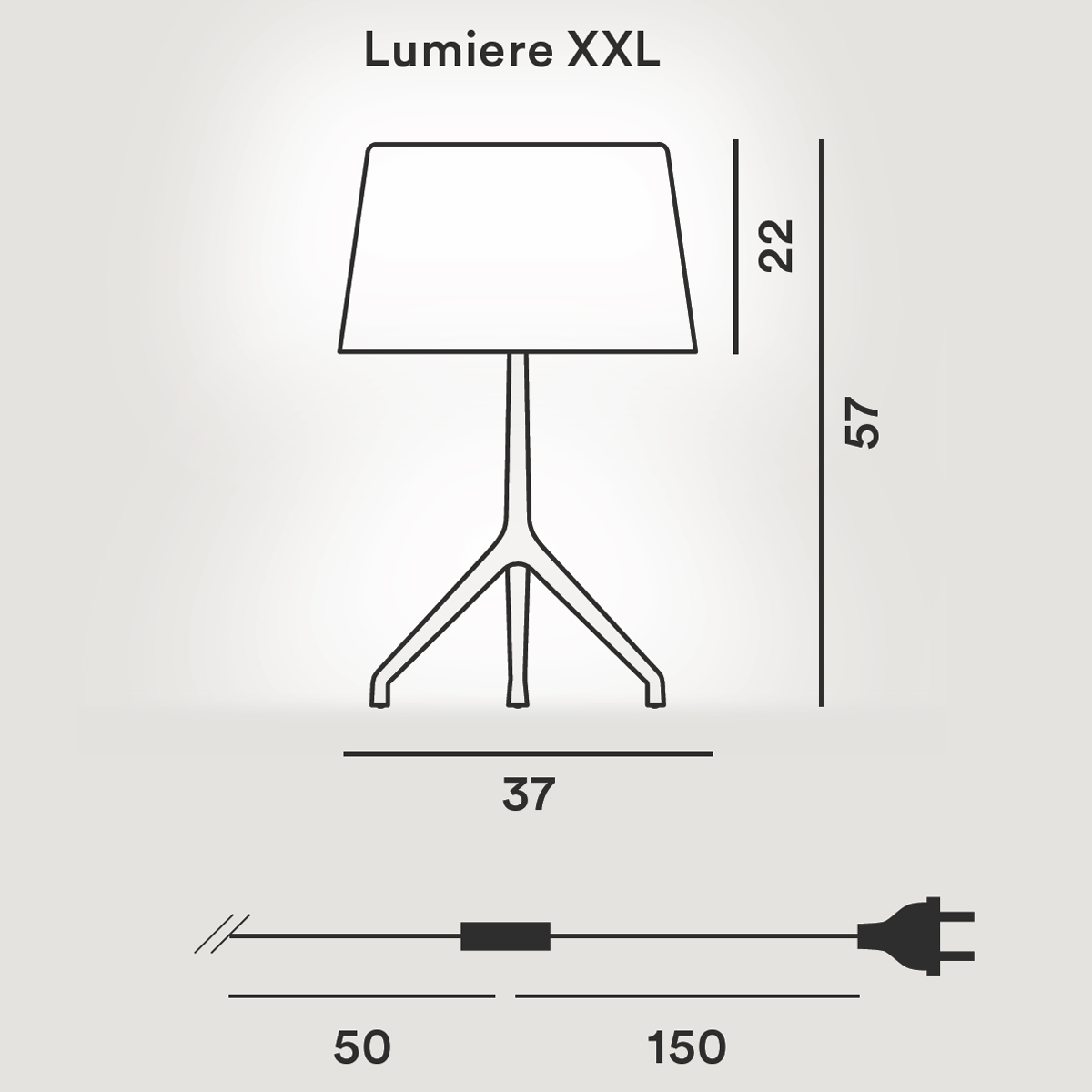 Foscarini Lumiere XXL Tavolo, Maßzeichnung
