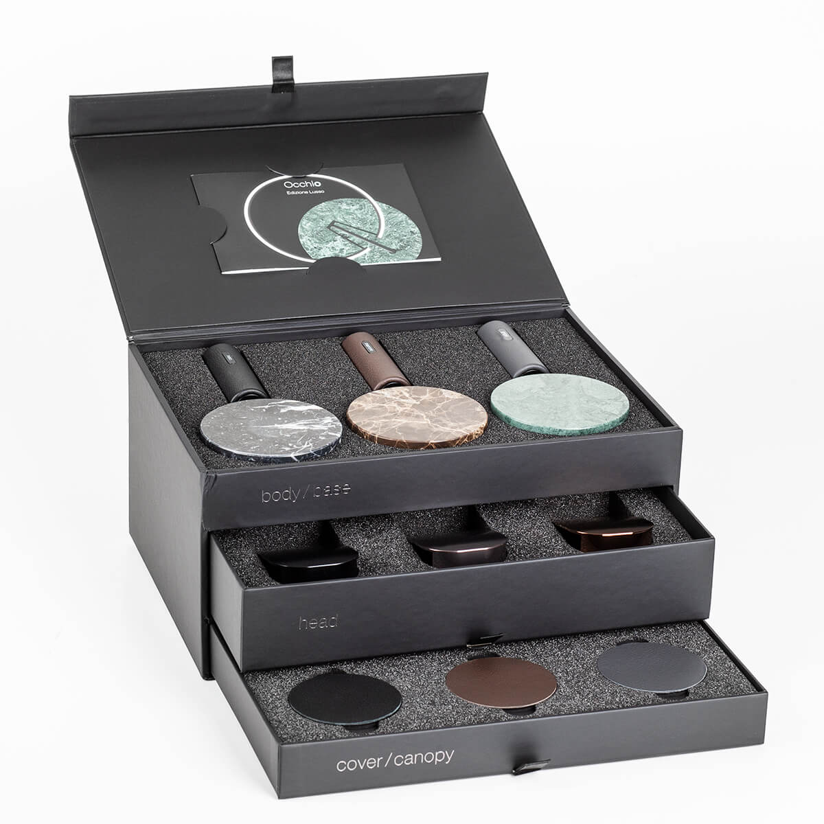 Occhio Mito lusso Musterbox zur Leihansicht, schwarz (©Leuchtenland.com)