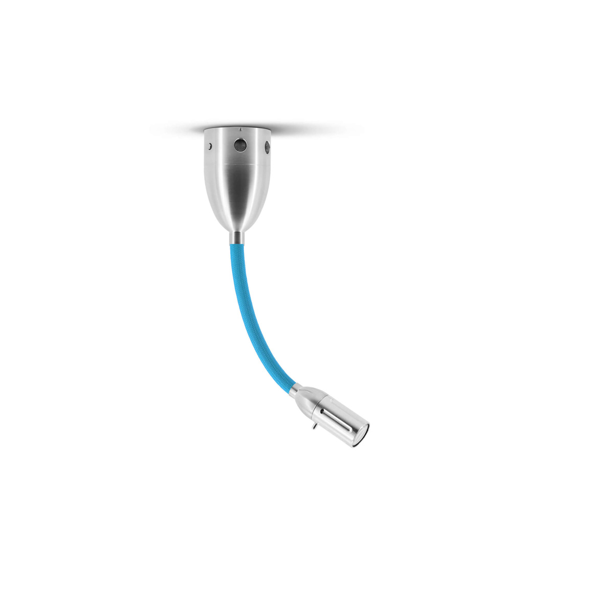 Less'n'more Zeus LED Wand- / Deckenleuchte, Flexwelle: kurz, Textil: blau