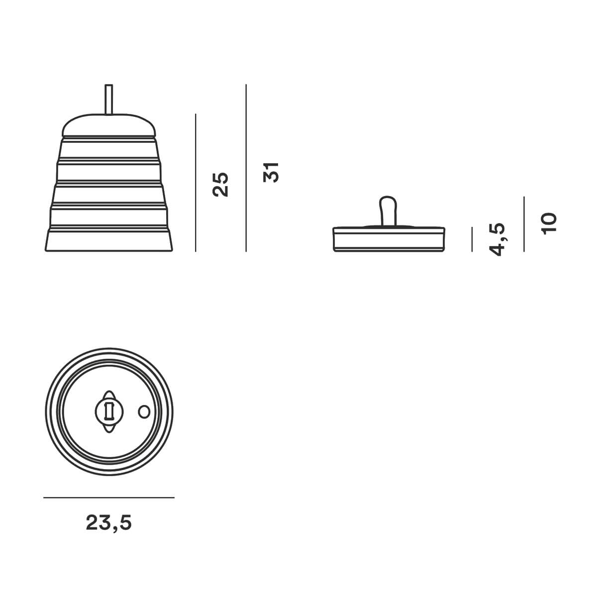 Foscarini Cri Cri LED Tavolo Akkuleuchte, auseinander- und zusammengefaltet