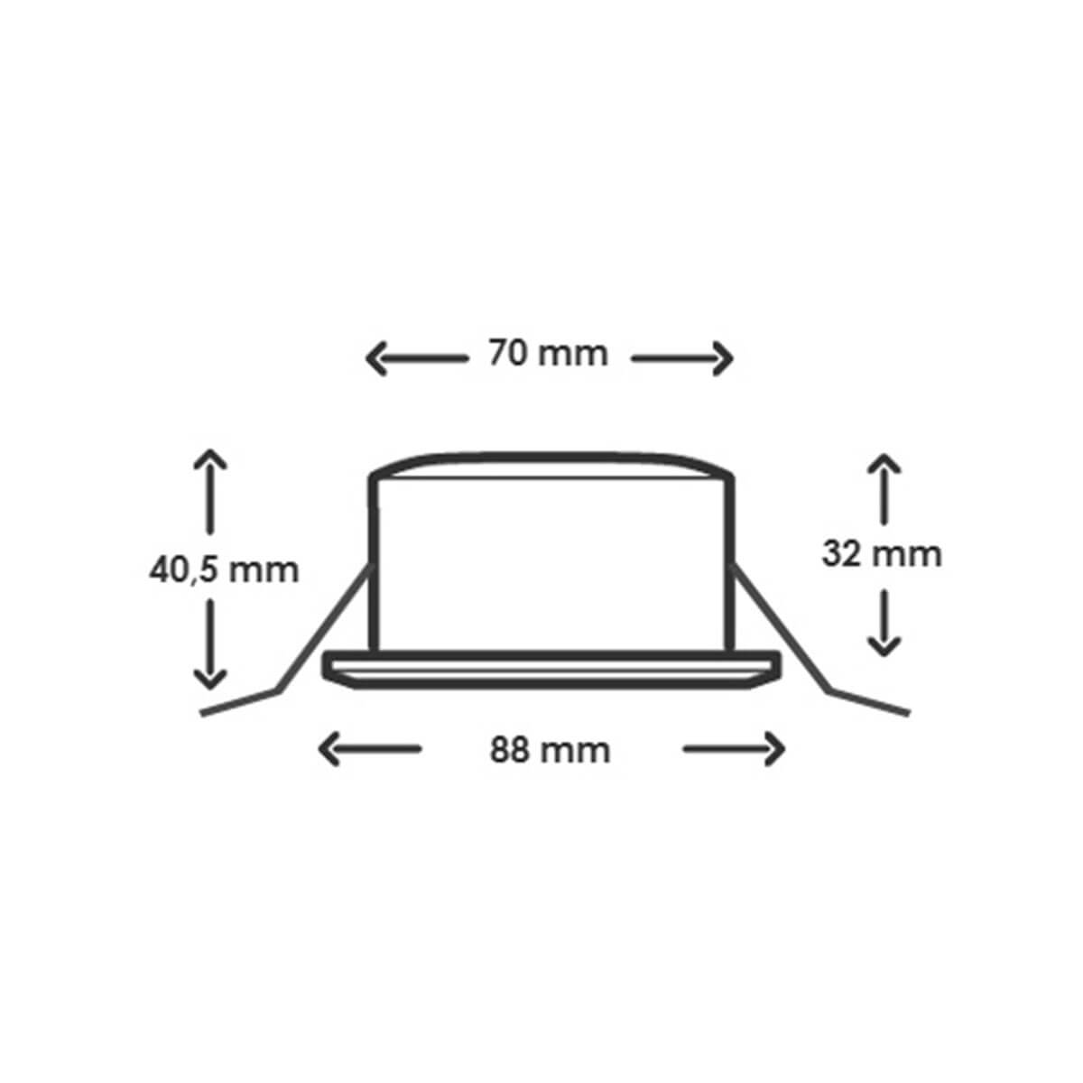 Interlight Camita Downlight IP44 LED Einbaustrahler, Maßzeichnung