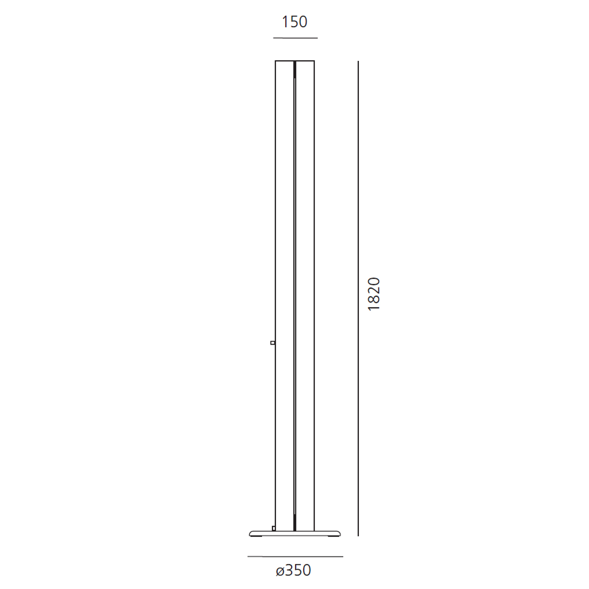 Artemide Megaron Terra LED, Maßzeichnung