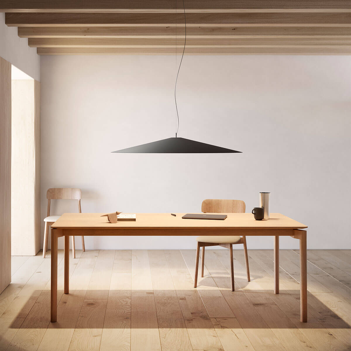 Luceplan Koinè LED Sospensione, Ø: 110 cm, schwarz matt