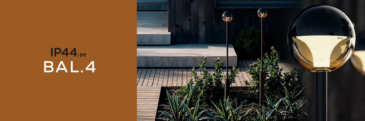 IP44.DE BAL.4 Gartenleuchten mit Glaskugel für stilvolle Außenbeleuchtung auf Terrasse und Beet