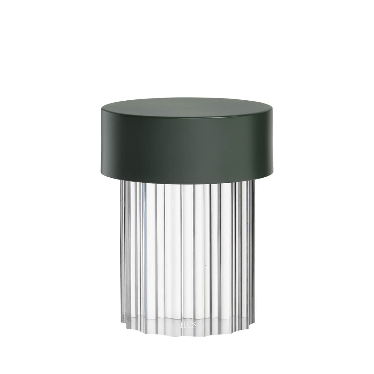 Flos Last Order Fluted LED Akkuleuchte, grün matt