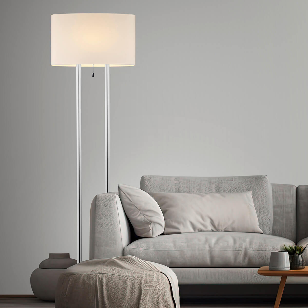 Bankamp Sempa Stehleuchte, Nickel matt